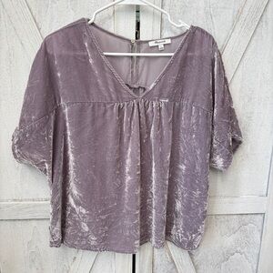 Madewell Velvet Top Women’s Large Lavender V-Neck